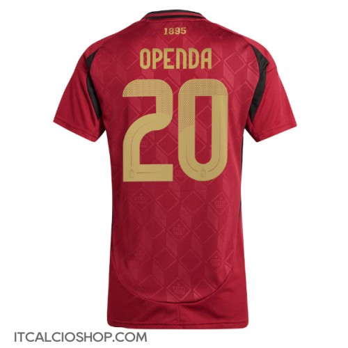 Belgio Lois Openda #20 Prima Maglia Femmina Europei 2024 Manica Corta